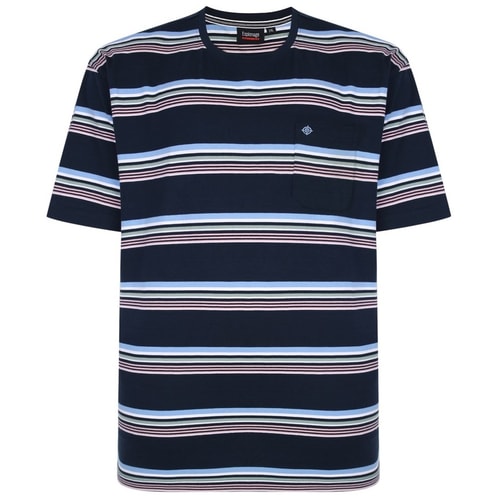 Spionage-Streifen-T-Shirt Marineblau